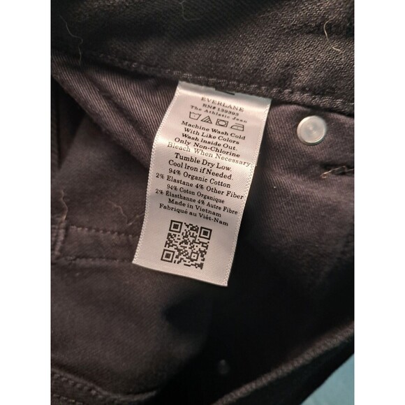 Everlane Size 30x32 The Athletic 4-Way Stretch Organic Jean | Uniform Black NWT - Picture 13 of 13